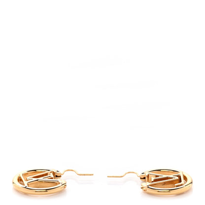 Louis Vuitton Metal Small Louise Hoop Earrings Gold 3 of 6