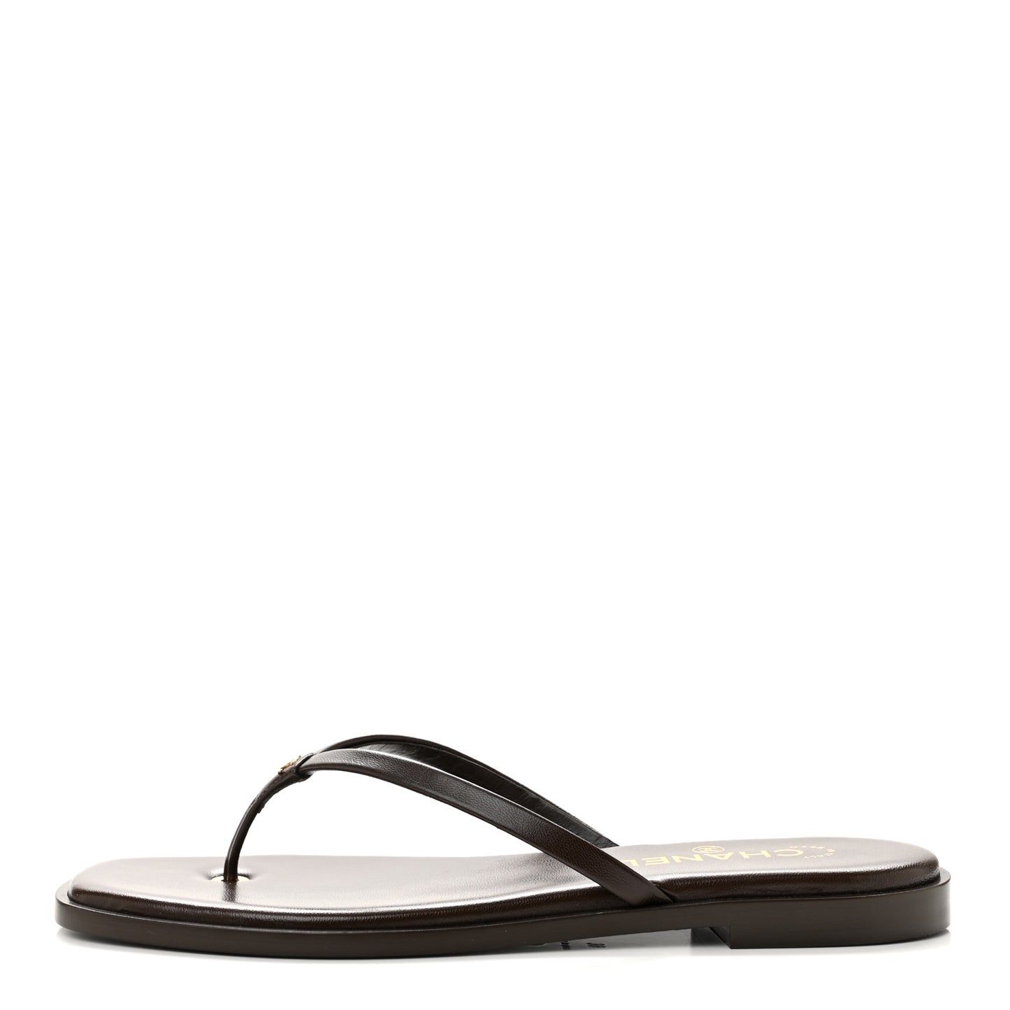 Goatskin CC Times Square Thong Sandals 39 Brown