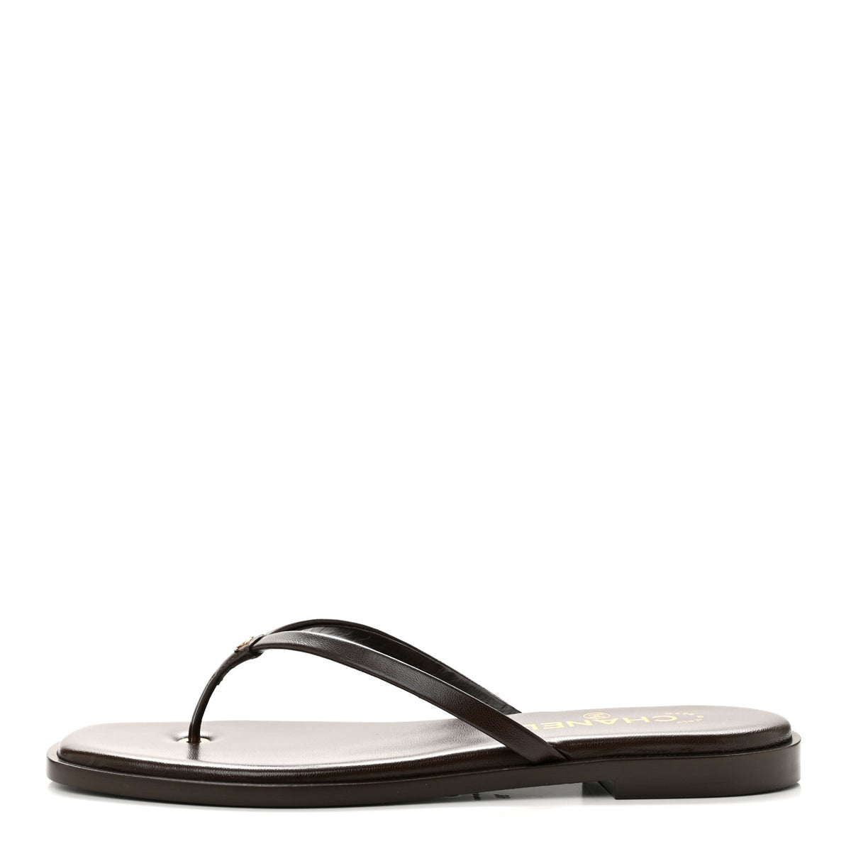 Chanel Goatskin CC Times Square Thong Sandals 39 Brown 1 of 10