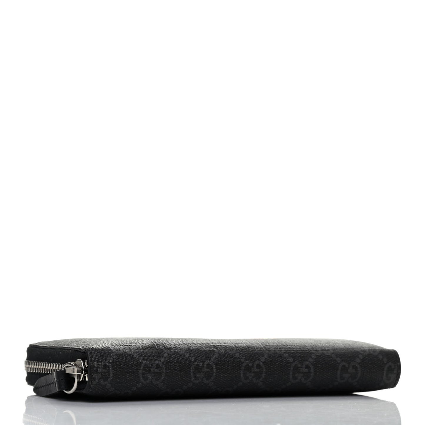 GG Supreme Monogram Kingsnake Zip Around Wallet Black Grey