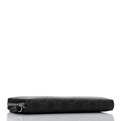 Gucci GG Supreme Monogram Kingsnake Zip Around Wallet Black Grey 3 of 6