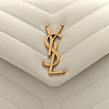 Saint Laurent Calfskin Y Quilted Monogram Small Loulou Chain Satchel Crema Soft 7 of 10