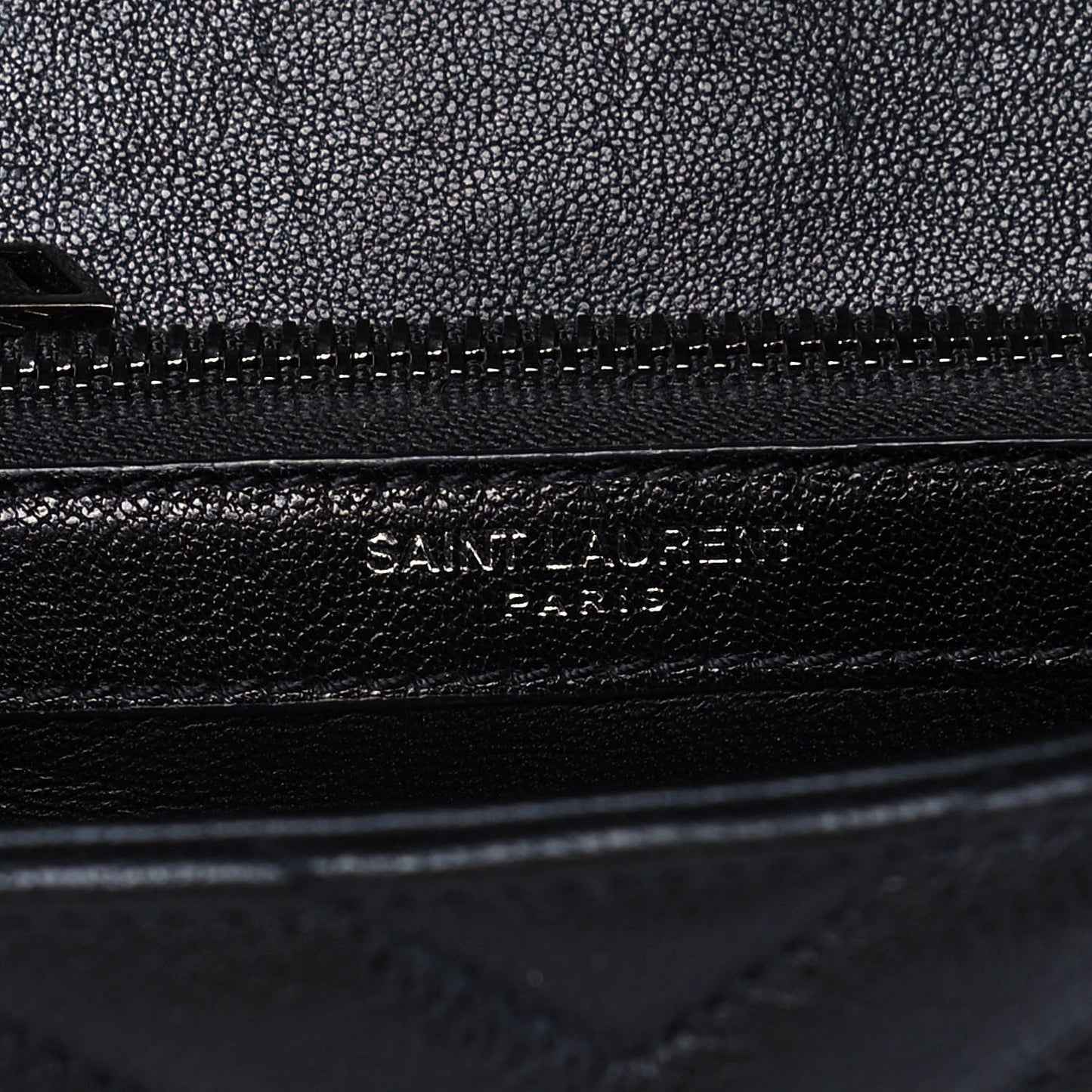 Sheepskin Matelasse Chevron Patchwork Monogram Medium College Bag Black