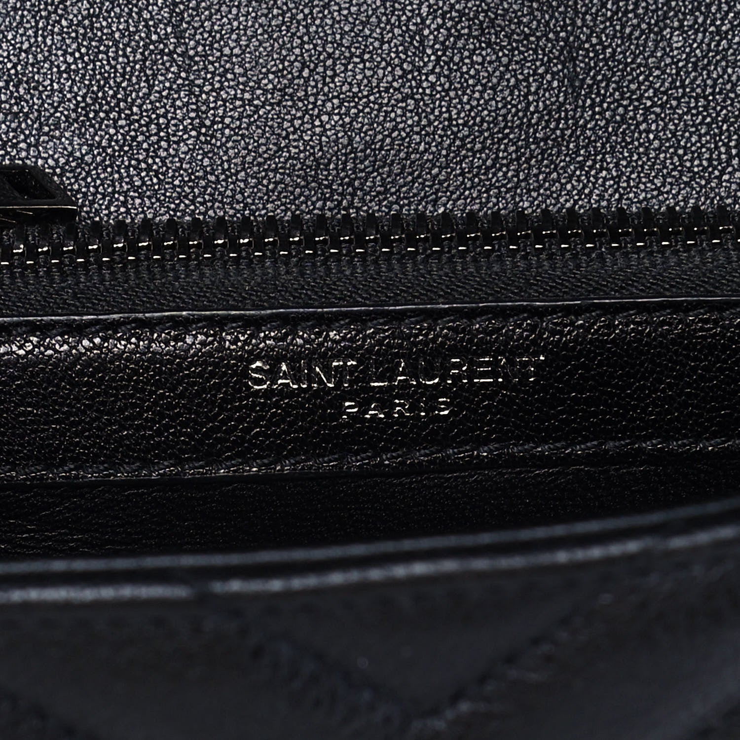 Saint Laurent Sheepskin Matelasse Chevron Patchwork Monogram Medium College Bag Black 7 of 17