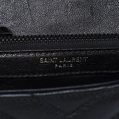 Saint Laurent Sheepskin Matelasse Chevron Patchwork Monogram Medium College Bag Black 7 of 17