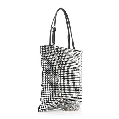 Prada Satin Crystal Metal Triangle Logo Chain Crossbody Handbag Cristal 3 of 10
