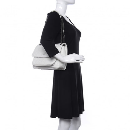 Saint Laurent Crinkled Calfskin Matelasse Monogram Medium Niki Chain Satchel Pearl White 2 of 10