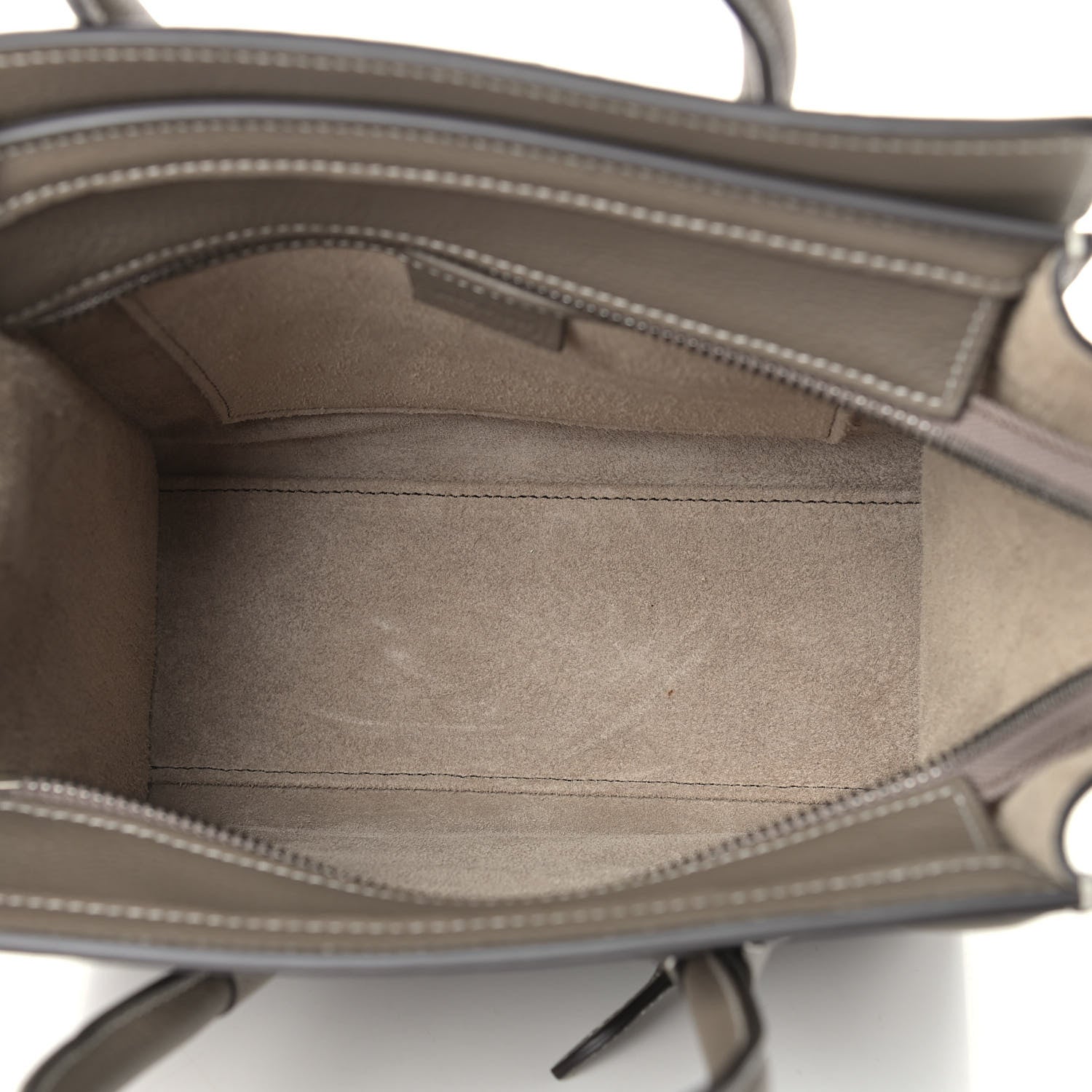 Celine Drummed Calfskin Nano Luggage Souris 5 of 11