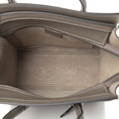 Celine Drummed Calfskin Nano Luggage Souris 5 of 11