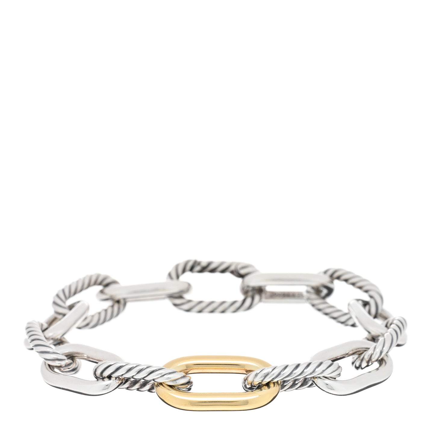 Sterling Silver 18K Yellow Gold 11mm Madison Chain Bracelet