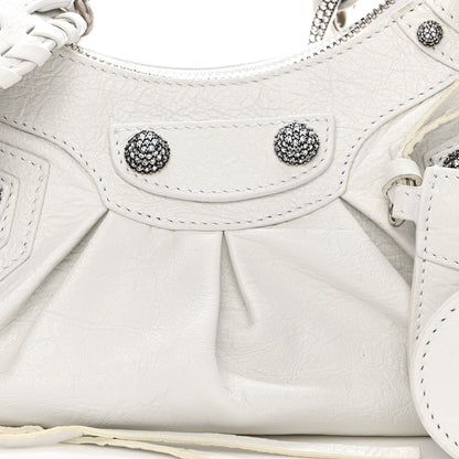 Balenciaga Agneau Arena Crystal Le Cagole Shoulder Bag XS Optic White 9 of 15