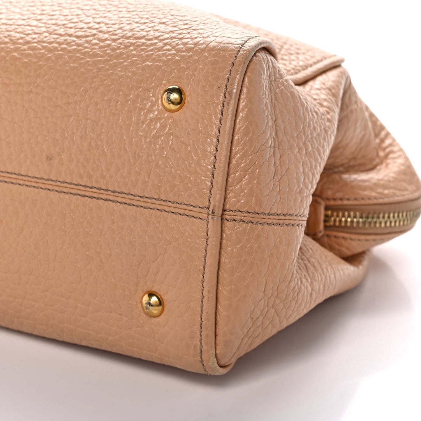 Pebbled Calfskin Small Chameleon Tote Beige