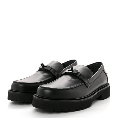 Hermes Glazed Calfskin Mens Icone Loafers 43 Black 3 of 8