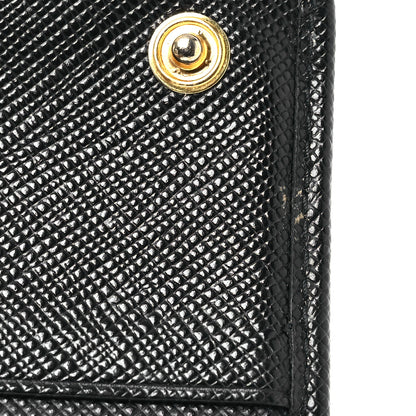Prada Saffiano Metal Continental Flap Wallet Black 13 of 14