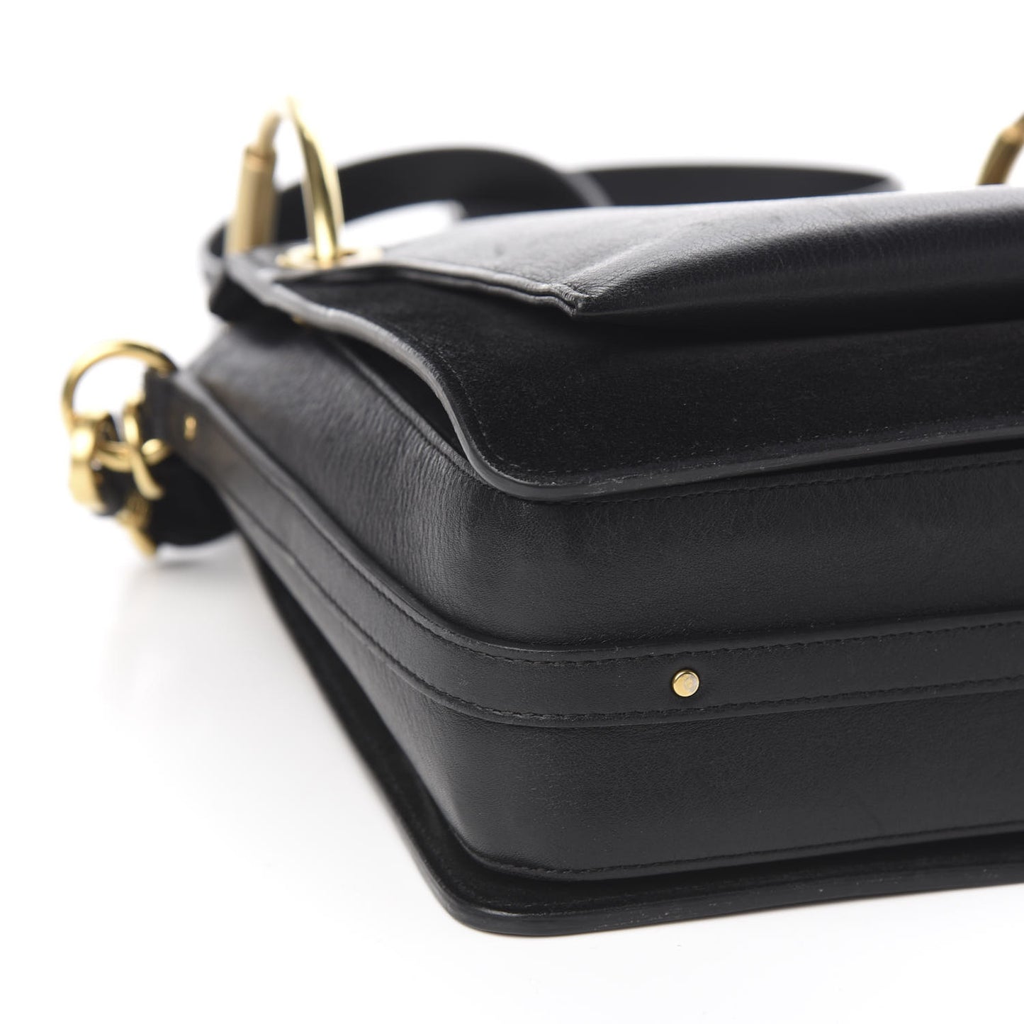 Calfskin Suede Medium Roy Bag Black