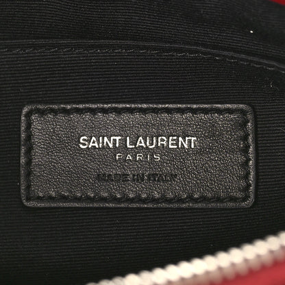 Saint Laurent Calfskin Matelasse Chevron Monogram A5 Wristlet Bandana Red 6 of 9