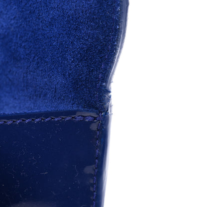 Saint Laurent Patent Calfskin Monogram Large Belle De Jour Clutch Royal Blue 8 of 8
