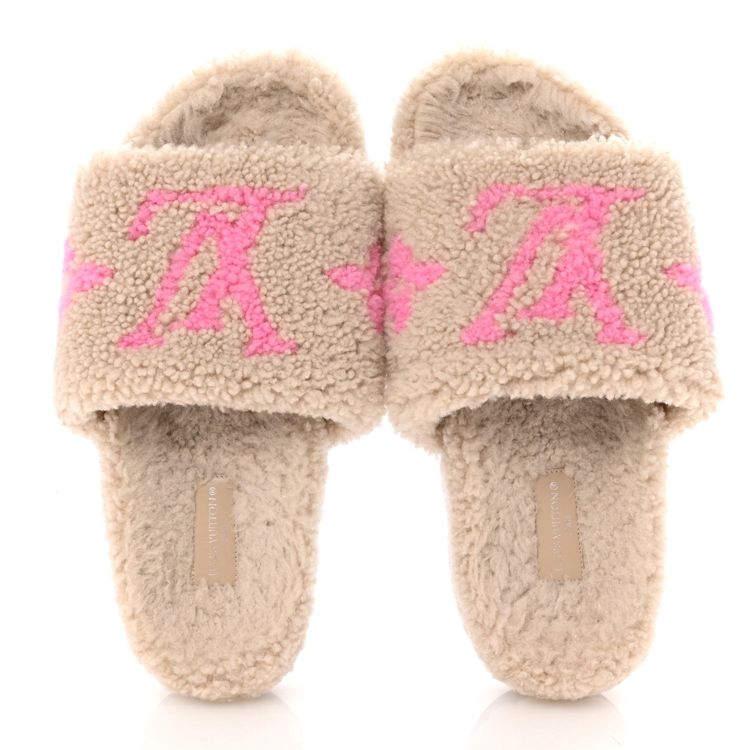 Louis Vuitton Shearling Paseo Flat Comfort Mule 38 Beige 2 of 10