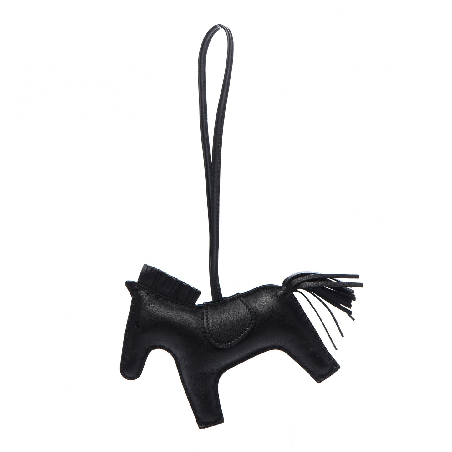 Milo Lambskin Grigri Rodeo Horse Bag Charm GM So Black