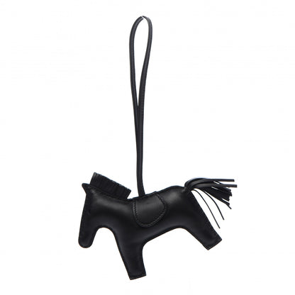 Hermes Milo Lambskin Grigri Rodeo Horse Bag Charm GM So Black 3 of 5