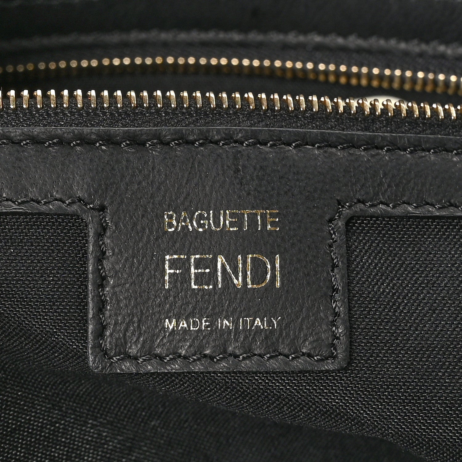Fendi Nappa FF 1974 Embossed Baguette Black 5 of 9