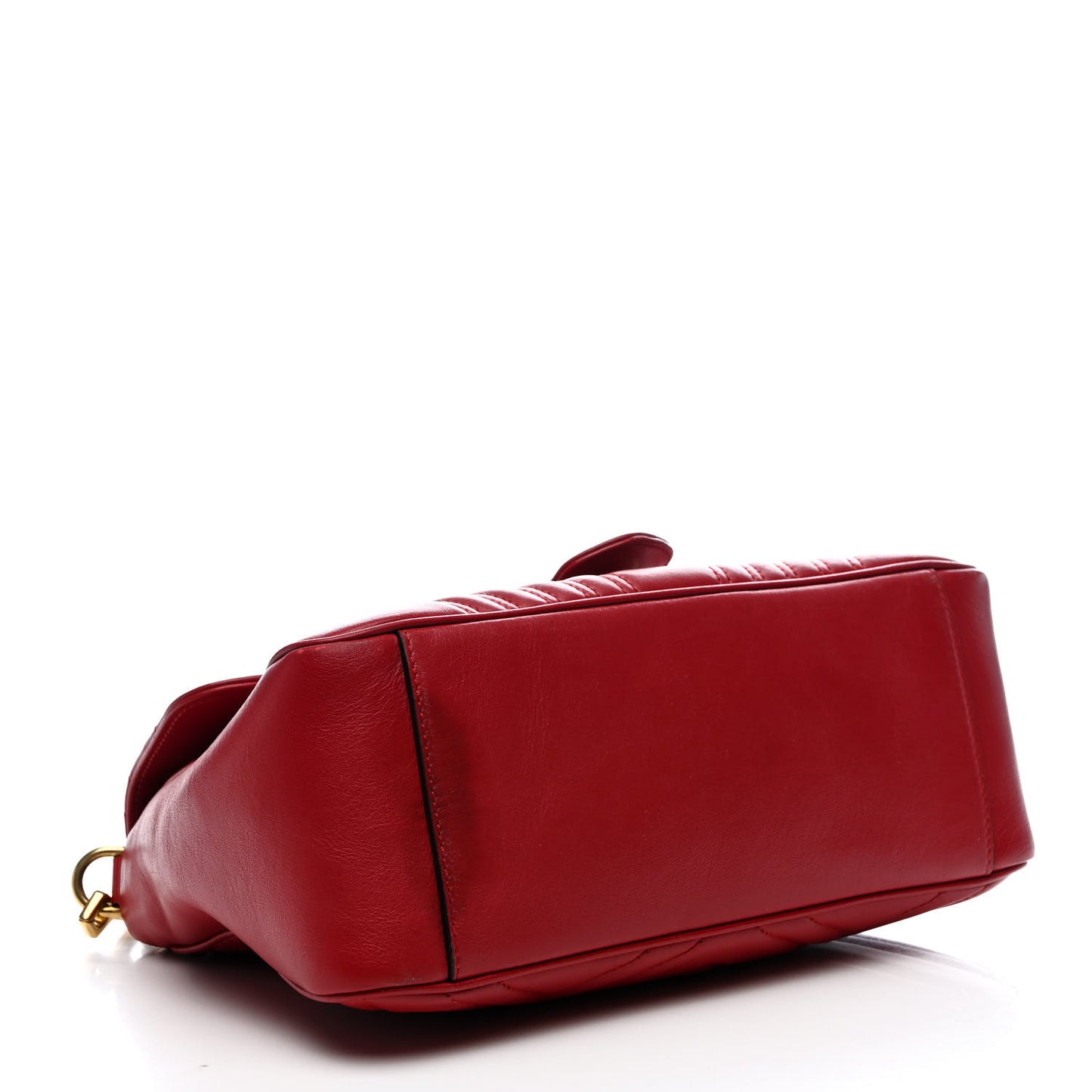 Calfskin Matelasse Small GG Marmont Top Handle Shoulder Bag Hibiscus Red