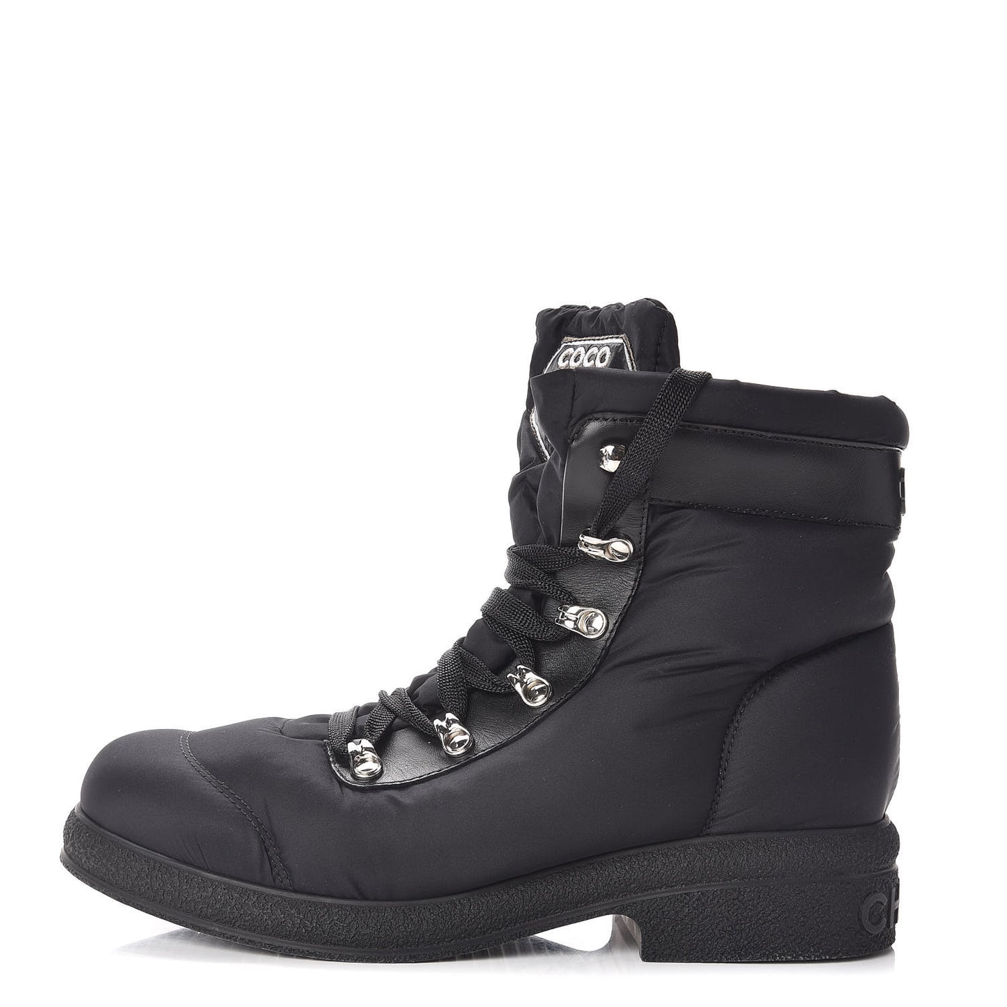 Nylon Calfskin Womens Coco Neige Short Boots 40 Black