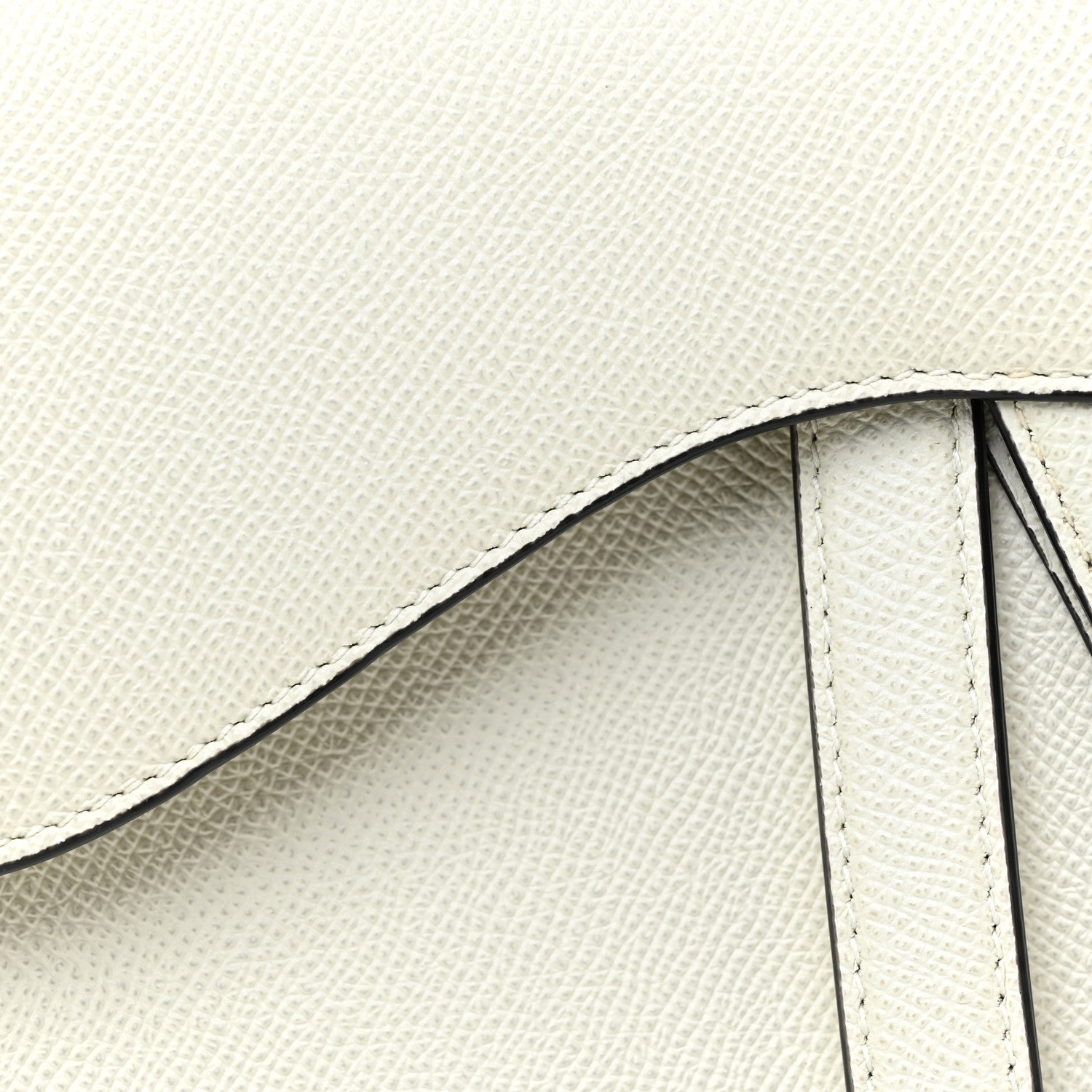 Christian Dior Grained Calfskin Saddle Bag White 7 of 9