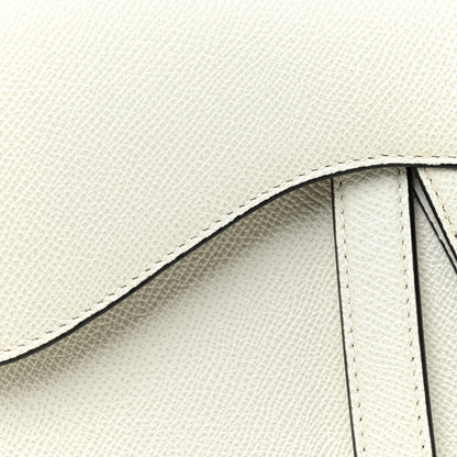 Christian Dior Grained Calfskin Saddle Bag White 7 of 9