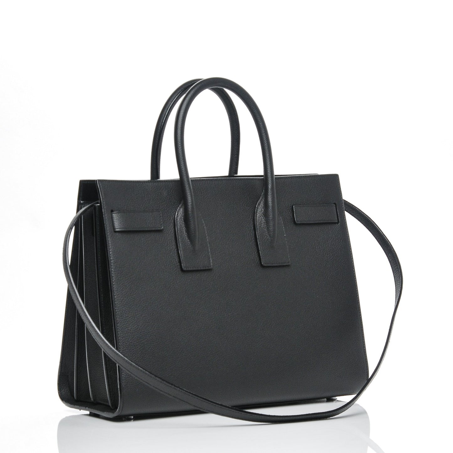 Grained Calfskin Small Sac De Jour Black