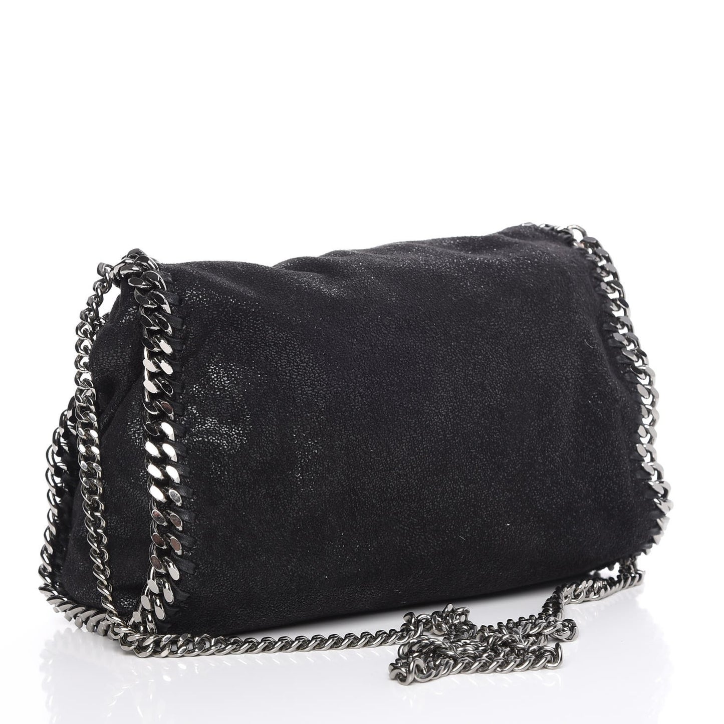Shaggy Deer Mini Falabella Fold Over Tote Black