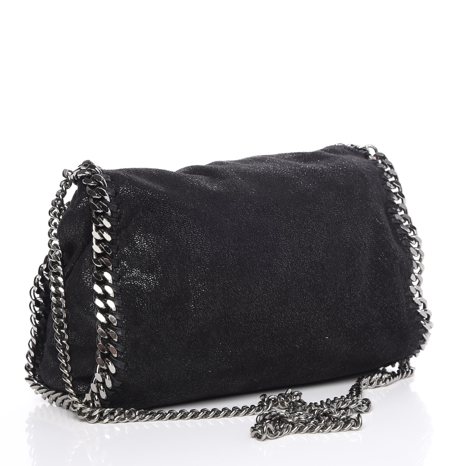 Stella McCartney Shaggy Deer Mini Falabella Fold Over Tote Black 3 of 7