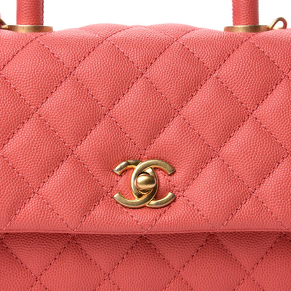 Chanel Caviar Quilted Mini Coco Handle Flap Pink 10 of 10