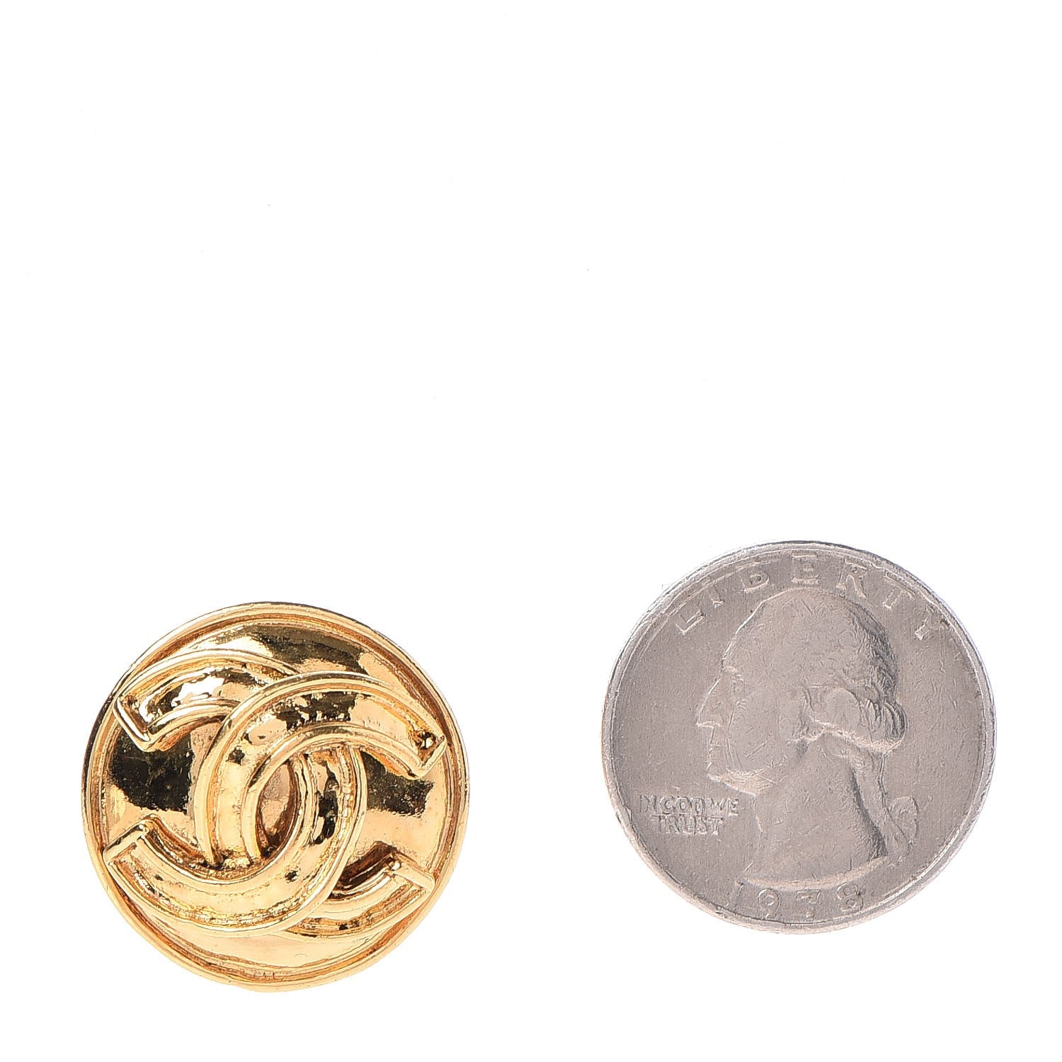 Chanel CC Clip On Earrings Gold 2 of 4