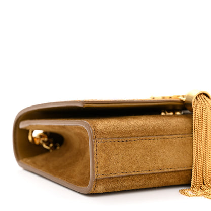 Saint Laurent Suede Small Classic Monogram Kate Tassel Satchel Light Ochre 9 of 10