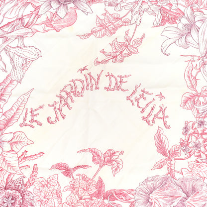 Hermes Silk Le Jardin de Leila Scarf 90 Blanc Framboise Prune 2 of 8