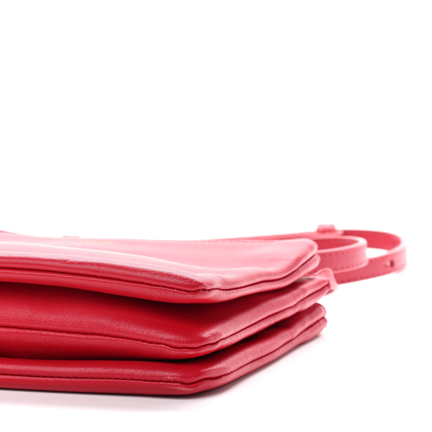 Celine Lambskin Small Trio Crossbody Bag Red 8 of 8