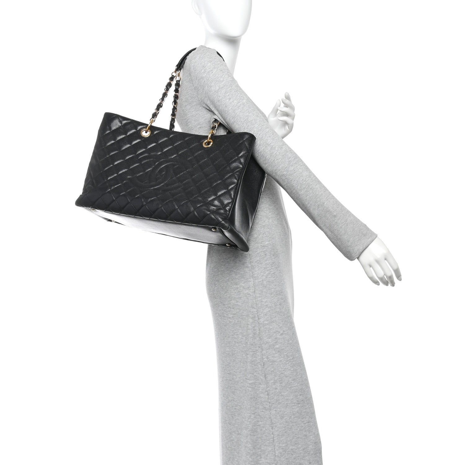 Chanel Caviar Quilted XL Grand Shopping Tote GST Black 2 of 10