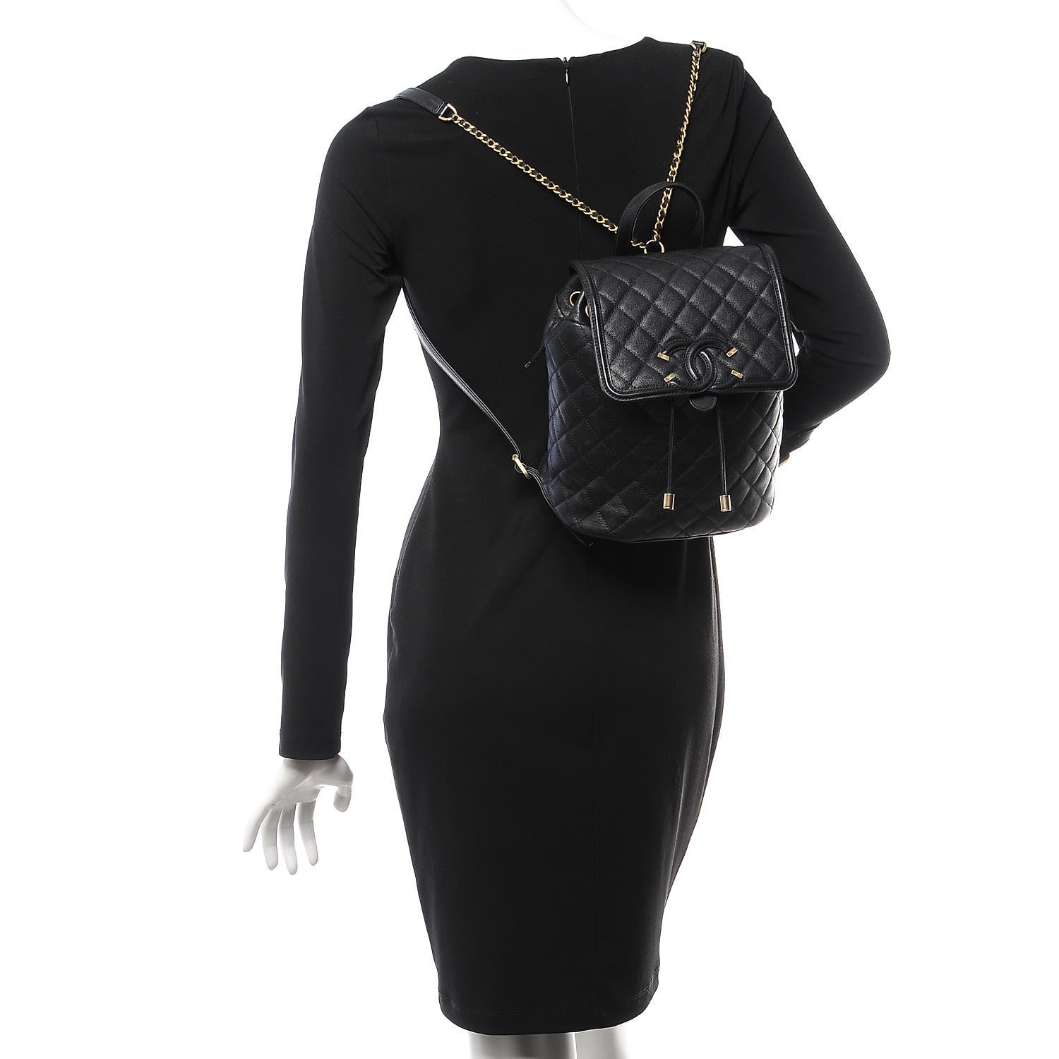 Chanel Caviar Quilted Filigree Backpack Black 2 of 7