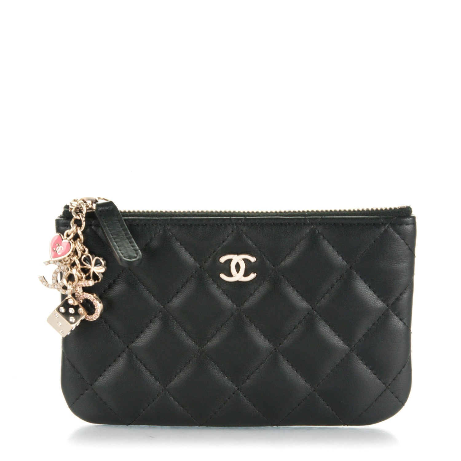Chanel Lambskin Quilted Small Casino Cosmetic Case Black 1 of 7