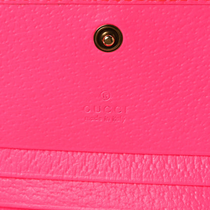 Gucci Calfskin Flora Print Zumi Card Case Fuxia Fluo 6 of 12