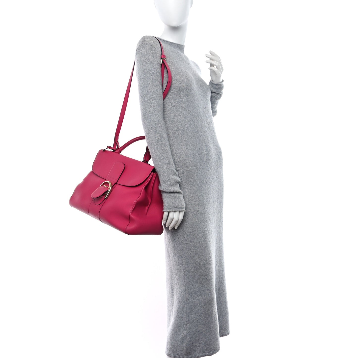Grained Calfskin GM Brillant Satchel Fuchsia