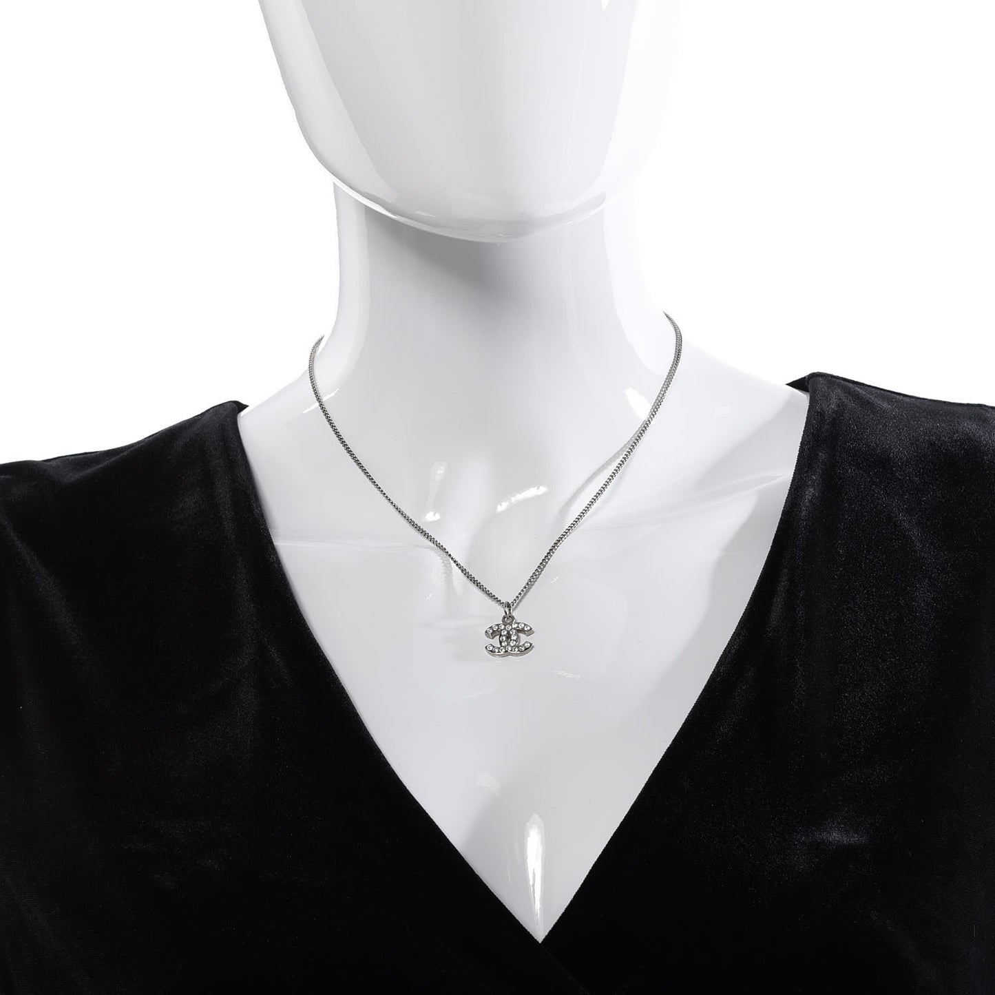 Crystal Timeless CC Necklace Silver