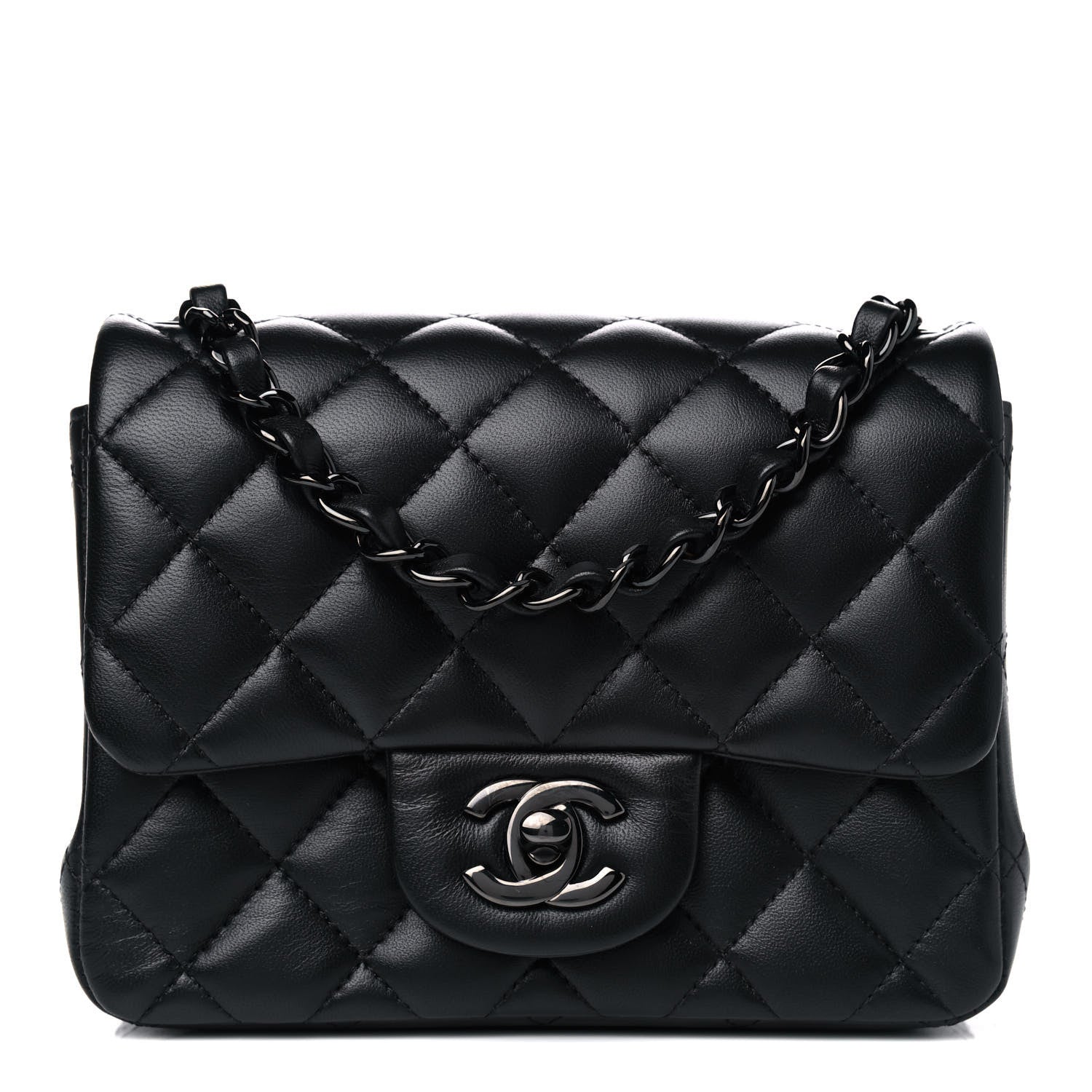 Chanel Lambskin Quilted Mini Square Flap So Black 1 of 5