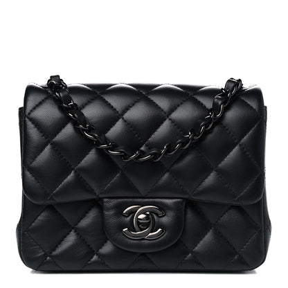 Chanel Lambskin Quilted Mini Square Flap So Black 1 of 5