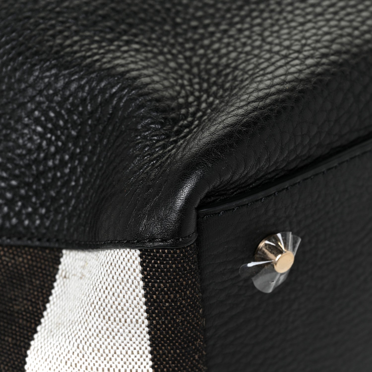Burberry Grainy Calfskin House Check Medium Maidstone Black 11 of 13