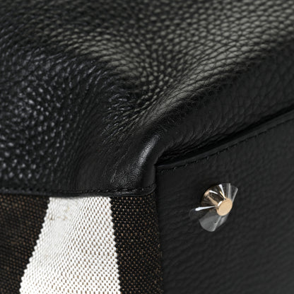 Burberry Grainy Calfskin House Check Medium Maidstone Black 11 of 13