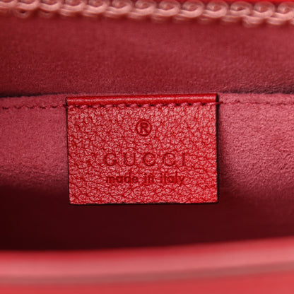 Gucci Calfskin Embroidered Medium Shoulder Bag Hibiscus Red 6 of 9