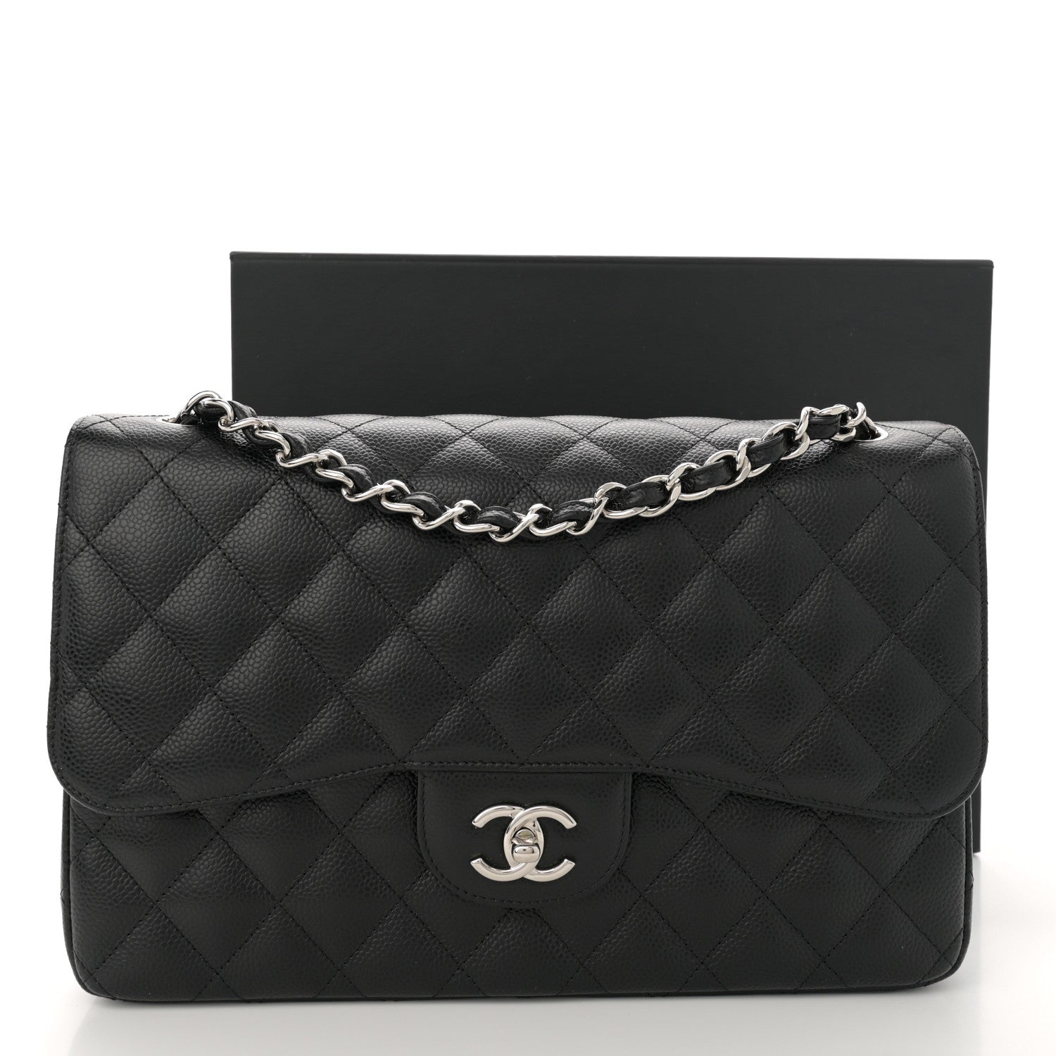 Chanel Caviar Quilted Jumbo Double Flap Black 11 of 11
