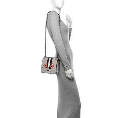 Fendi Vitello Liberty Lucido Catalan Mirror Hypnoteyes Studded Small Kan I Shoulder Bag Grigio Polvere Bordeaux Multicolor 2 of 10